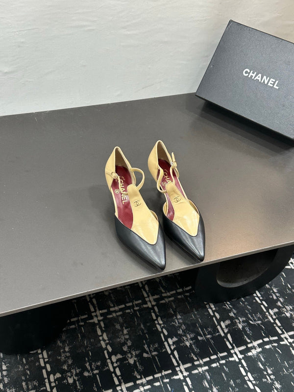CC Métiers d’art 2026 Mary Janes 5cm Black Beige Lambskin 832542