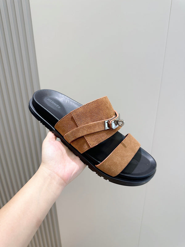 HM Men's Jackson Slide Brown Suede 547709