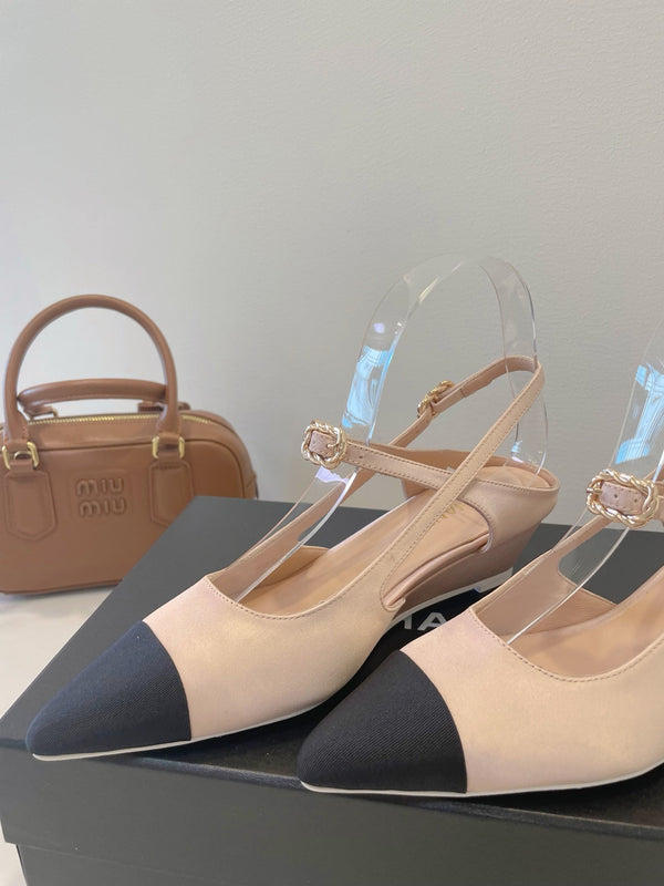 CC 26s T-Strap Slingbacks Nude Satin 941624