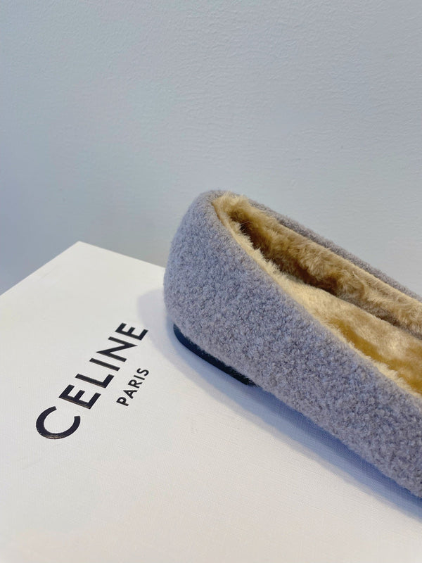 CL 26s Flat Shoes In Lavender Grey Wool