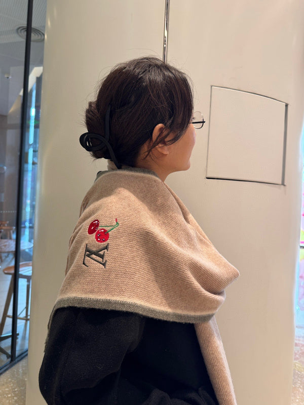 LV 25ss Scarf 180CM Light Beige Knitted Cashmere 292790