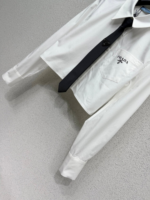 Pra Short Shirt with Tie White Cotton 398346