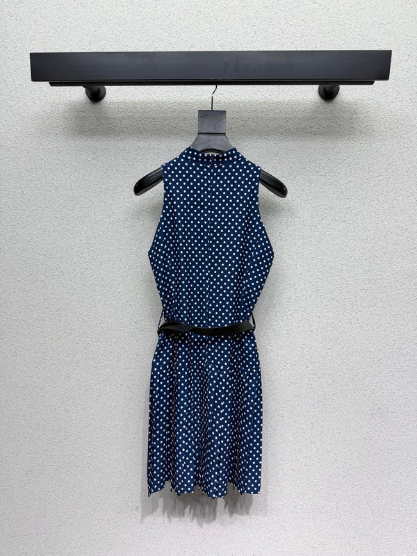 Pra 26s Polka Dot Dress Blue White Polyester 398332