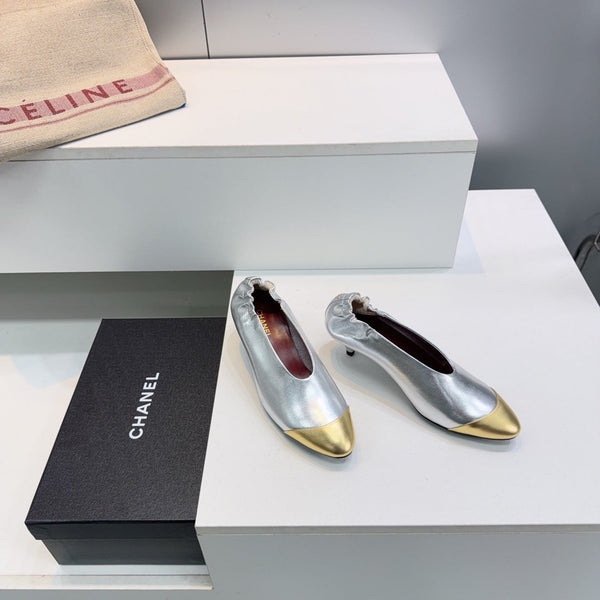 CC 2026 Pumps 4.5cm Gold Sliver Lambskin 741646