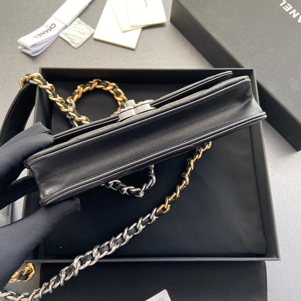 CC 19 Woc 19cm Black Calfskin SIlver Hardware