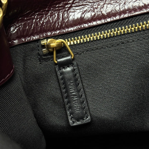 Niki Baby Shoulder Bag 28cm Burgundy Glossy Leather 285484