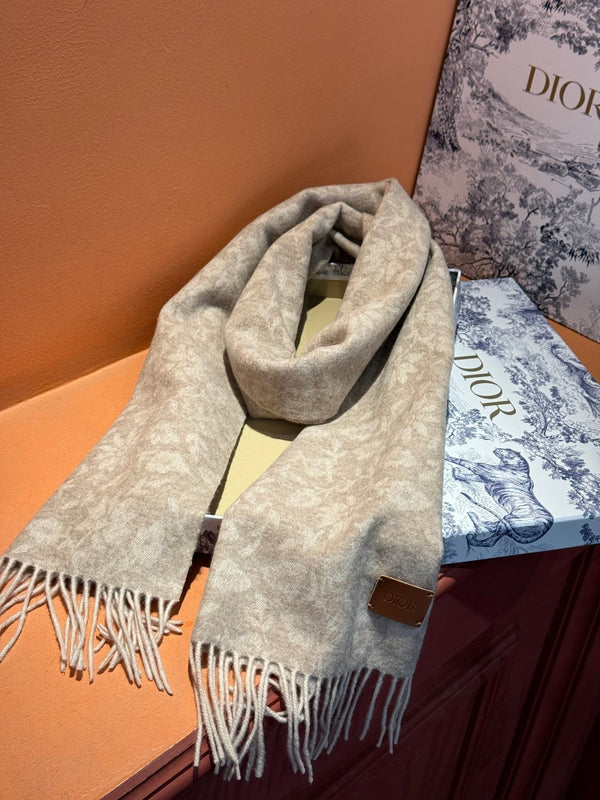 SCARF 180 CM IN ECRU TAN MONOGRAM CASHMERE 394644
