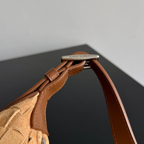 BV Traveler Phone Pouch Brown Intrecciato Suede