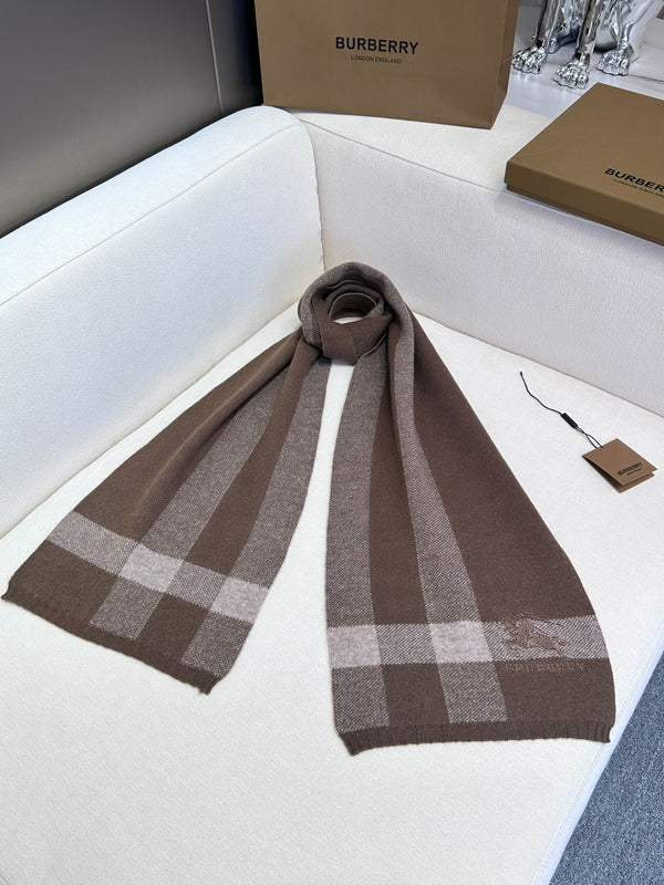 SCARF 190 CM IN MEDIUM BROWN CASHMERE 398395