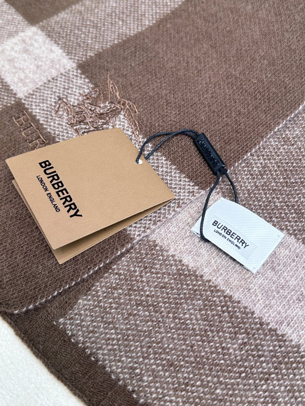 SCARF 190 CM IN MEDIUM BROWN CASHMERE 398395