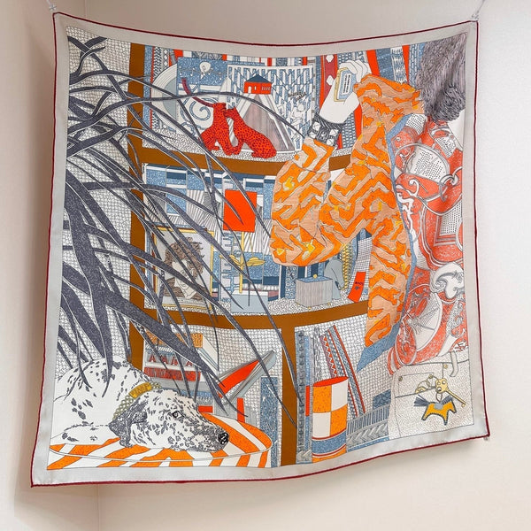 HM 26s Printed Square Scarf 88 In Silk 309440
