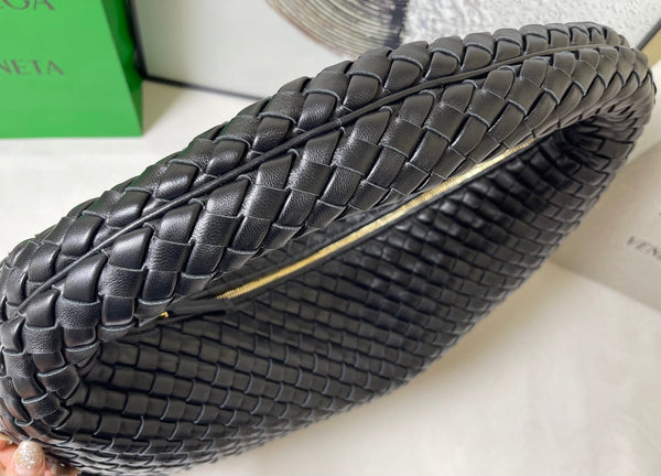 BV Maxi Veneta Bag 59cm Black Intrecciato Leather