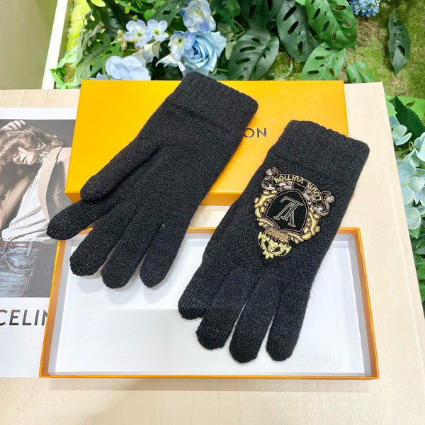 TOUCHSCREEN GLOVES IN BLACK WOOL 454593
