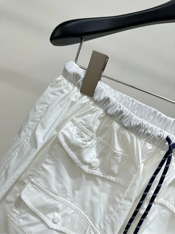 Miumiu 2026 Drawstring Casual Workwear Skirt White Cotton 359056