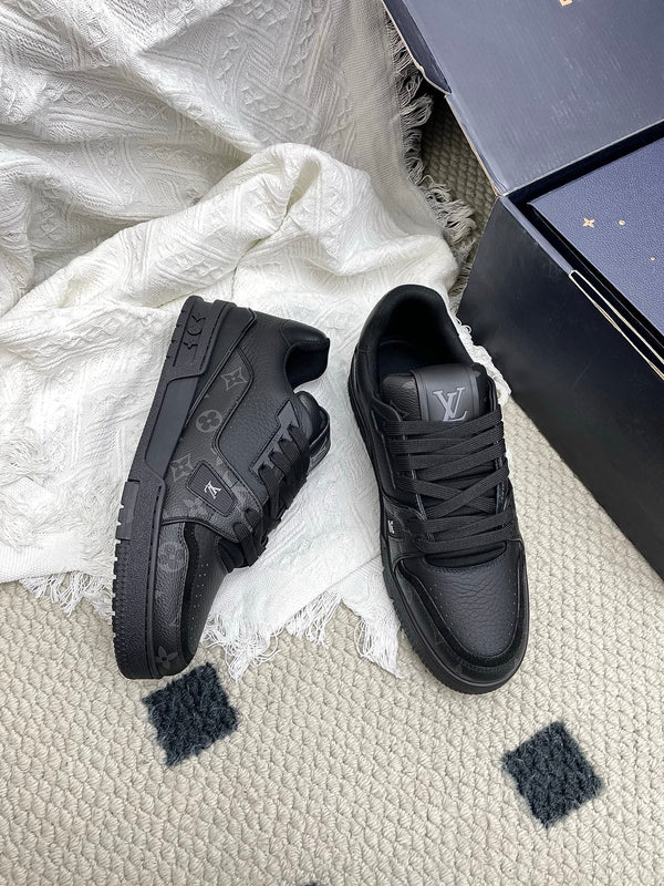 LV Trainer Sneaker Black Cowhide 611157