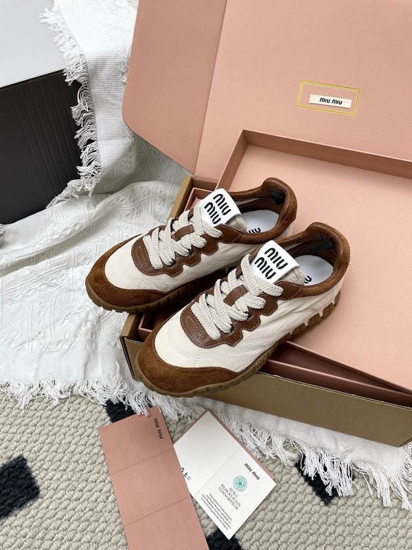 Miu Tyre Sneaker Brown White Suede 611341