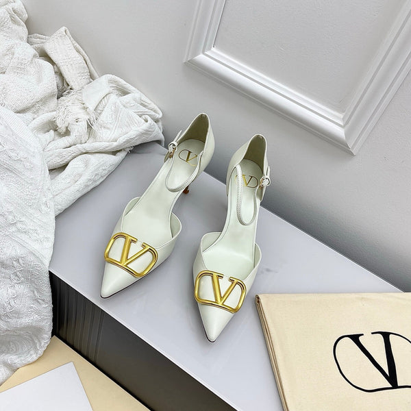 Valentino D'Orsay Slingback 6cm Ivory Cowhide 726947