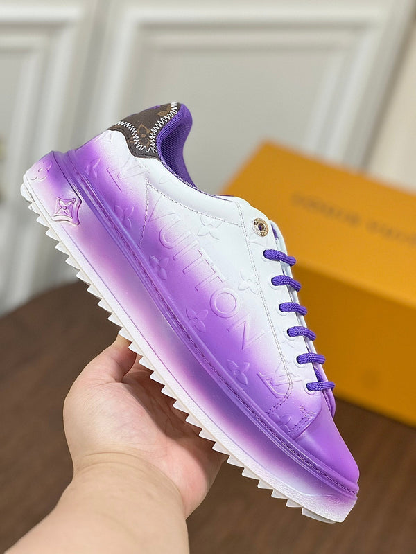 LV TIME OUT SNEAKER PURPLE MIX WHITE CALFSKIN