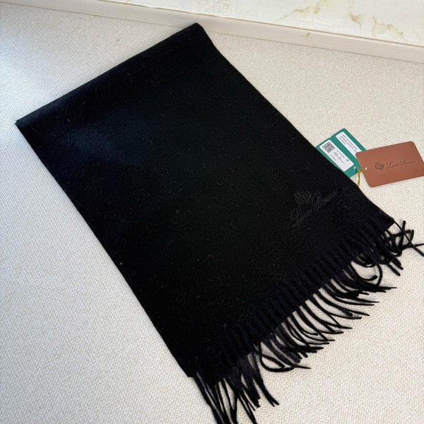 Loro Piana Long Scarf Black Cashmere 150419