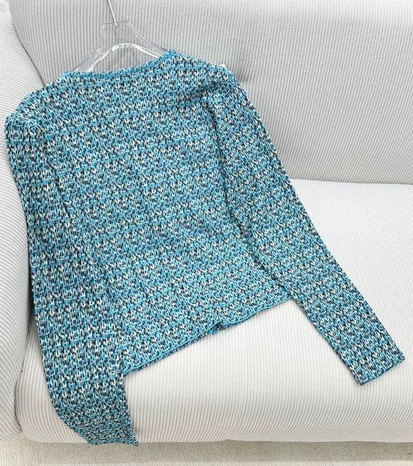 CC 26s Peacock Blue Textured Knit Cardigan 426173