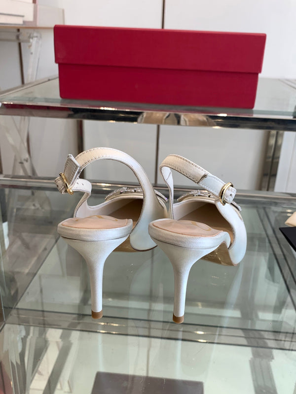VT 25 High Heels Slingbacks White Cowhide 292351