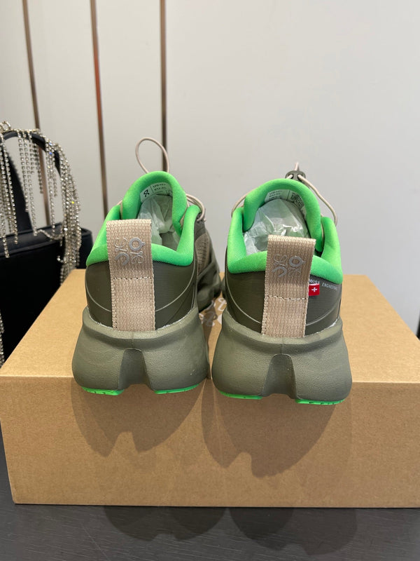 Loewe x On Cloudsolo Sneakers Khaki Green and Beige Polyester and Mesh 533484