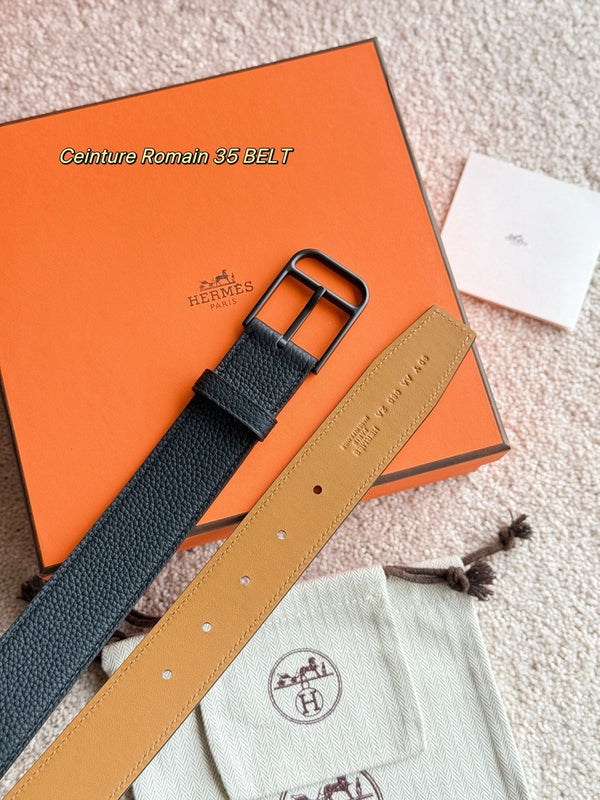 HM 35mm Romain Belt Black Brown Leather 188396