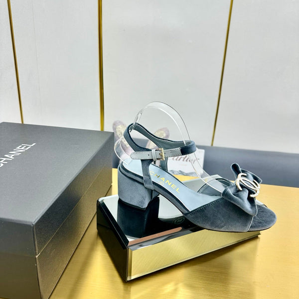 cc 25 bow sandal 50mm blue velvet 238482