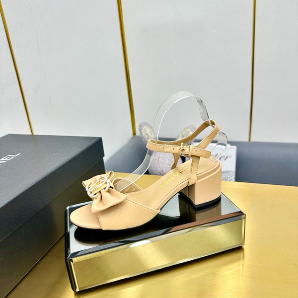cc 25 bow sandal 50mm beige sheepskin 238486