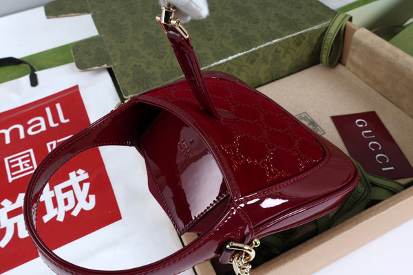 GG Jackie 1961 Mini Bag 19cm Red Patent Leather Crystals