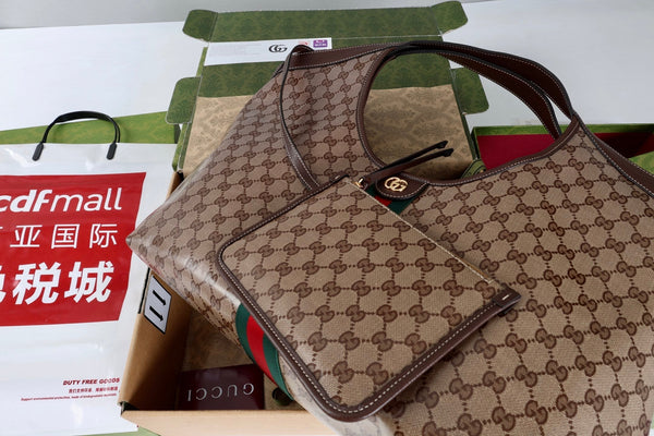 GG 26s Giglio Large Tote Bag 60cm Sand Brown Coated Canvas