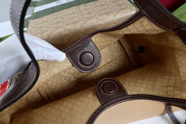 GG 26s Giglio Large Tote Bag 25cm Sand Brown Coated Canvas