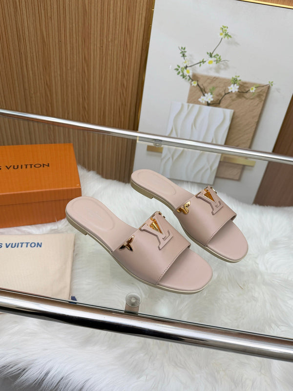 LV Mare Flat Mule Light Taupe Sheepskin