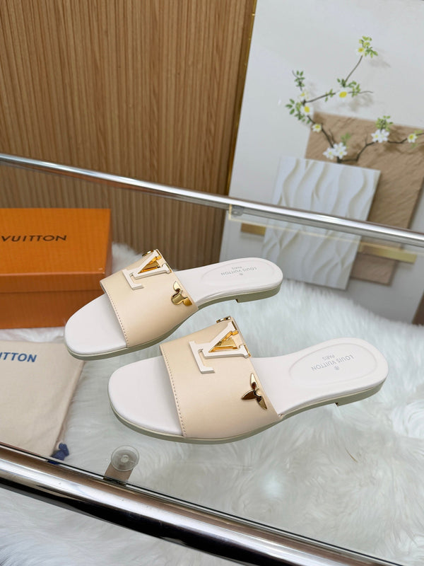 LV Mare Flat Mule Light Beige Sheepskin