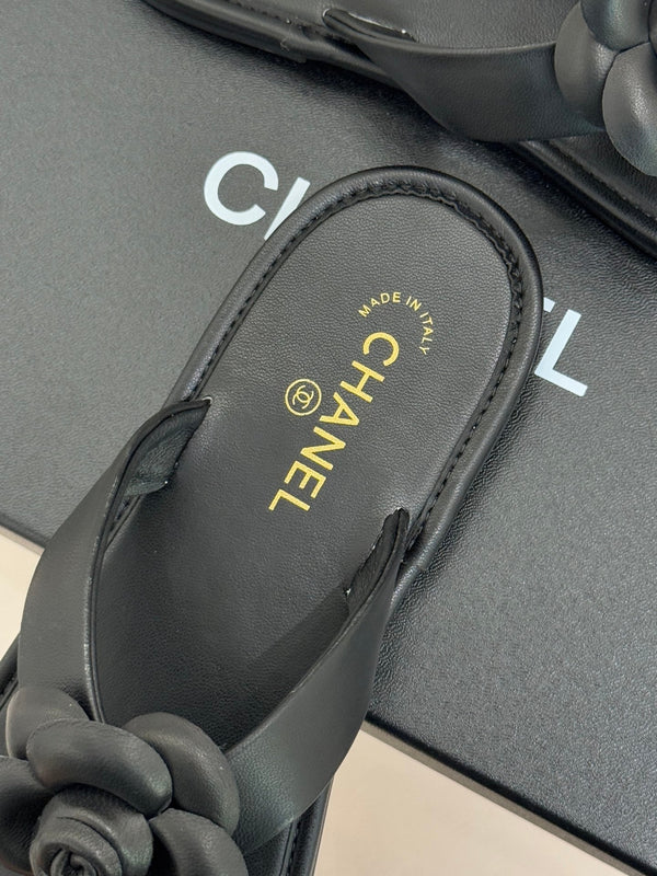 CC 26C Early Spring Camellia Slide Black Calfskin