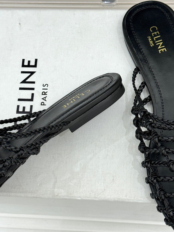 CE 26s Scoobie Braided Mules Black Lambskin 991451