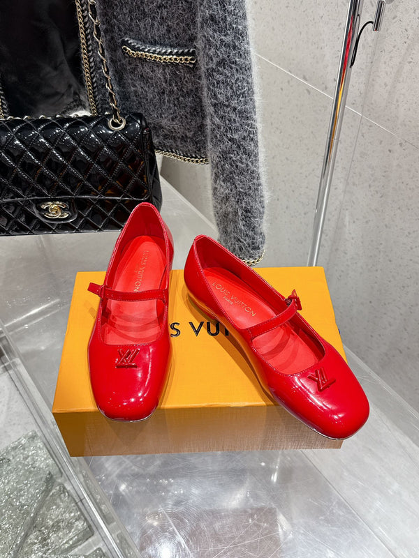 LV Swing Ballet Flat Red Patent Leather 610708