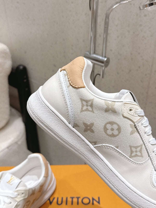 LV Stadium Sneaker White Cream Denim Cowhide 610789