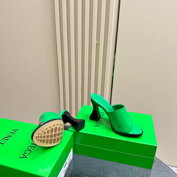 BV 26s High Mule 9.5cm Emerald Green Calfskin