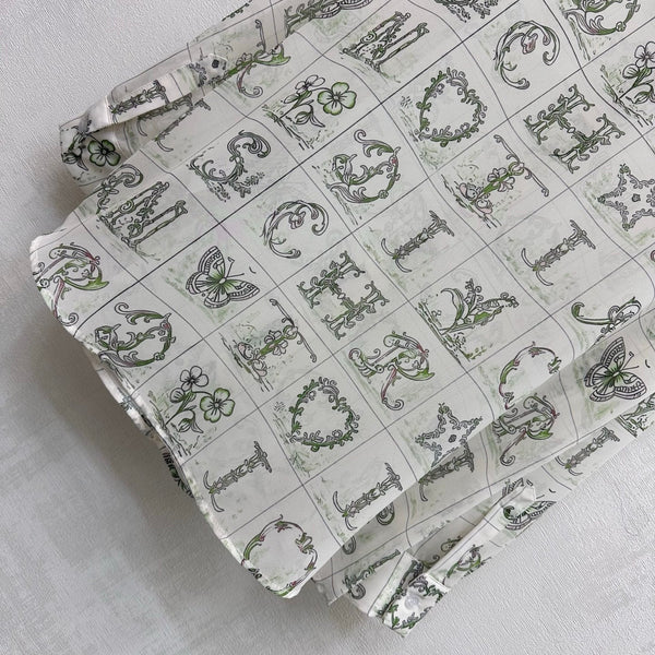 CD 26s Monogrammed Long-Sleeved Shirt White Green Polyester Fiber