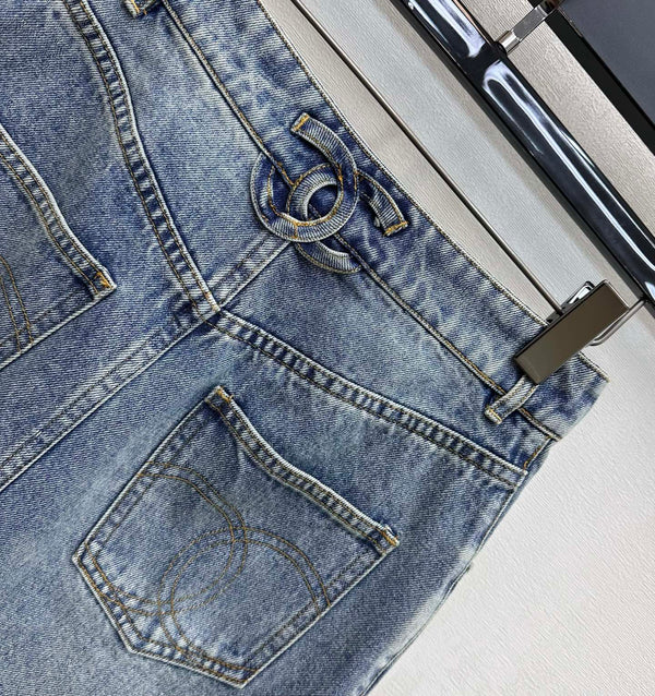 CC 26s Patchwork Midi Skirt Blue Denim 363947