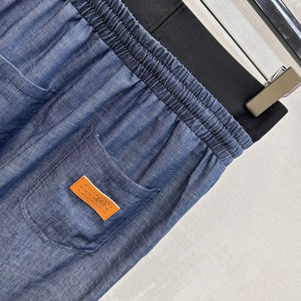 MM6 Wide-Leg Trousers Dark Blue Cotton 372382