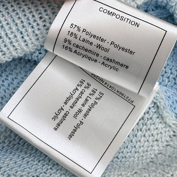 CC 26s Short-Sleeve Knit Top Light Blue Wool Polyester 378338