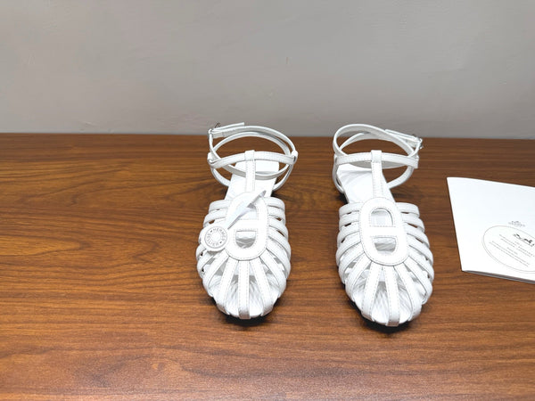 HM Nour Sandals White Leather 849482