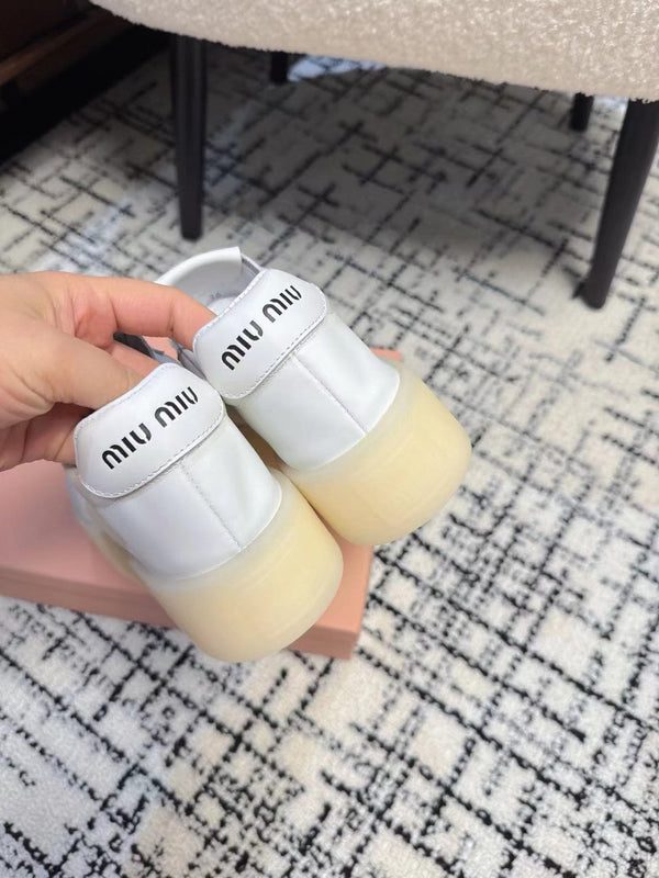 Miu Balance Sneakers White Leather