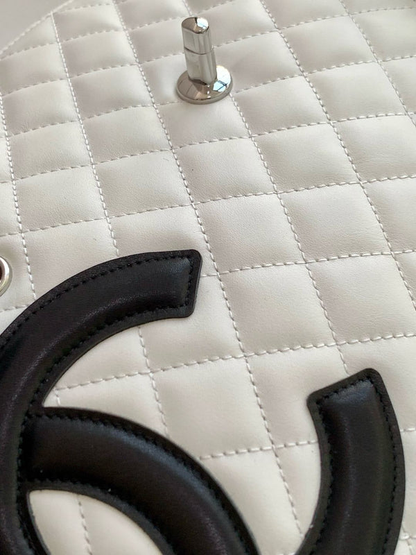 CC 2025 Cambon Bag White Black Lambskin 308109