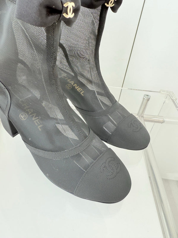 CC 25 Short Boot 55mm Black Mesh Fabric 411468