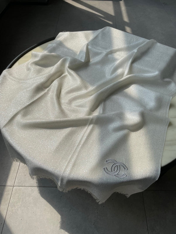 SCARF 210 CM IN IVORY WHITE CASHMERE 402210