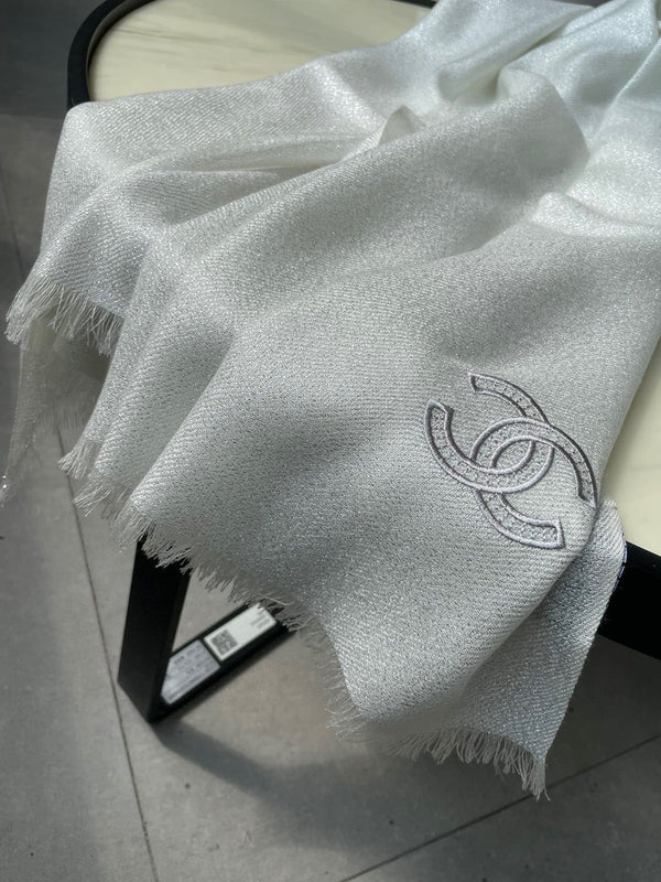 SCARF 210 CM IN IVORY WHITE CASHMERE 402210