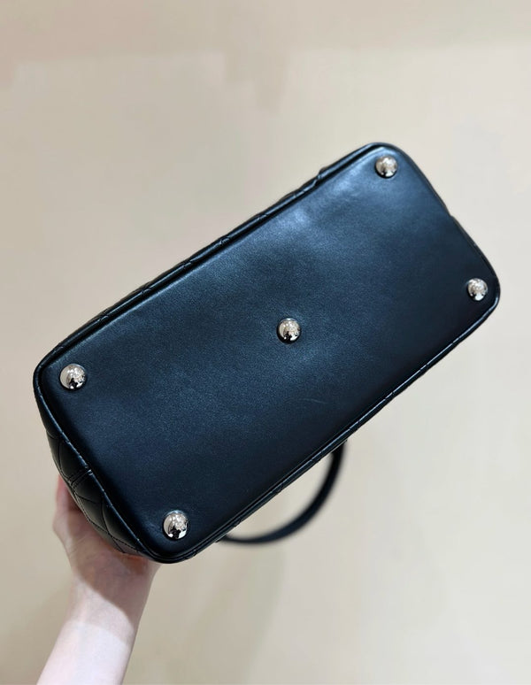 CC 25s Cambon Ligne Tote Bag 30cm In Black Calfskin